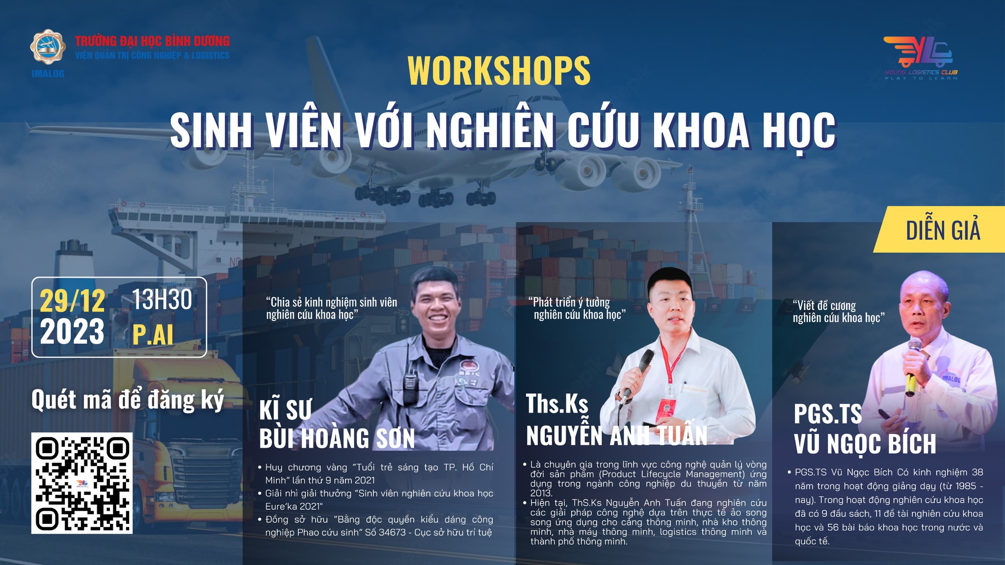 MỜI ĐĂNG KÝ THAM DỰ CHƯƠNG TRÌNH WORKSHOPS SINH VIÊN VỚI NGHIÊN CỨU KHOA HỌC NĂM 2023 YLC